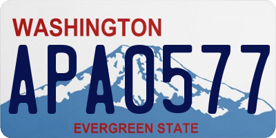 WA license plate APA0577