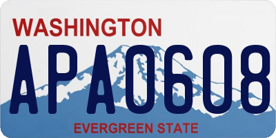 WA license plate APA0608