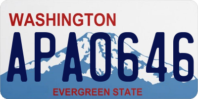 WA license plate APA0646