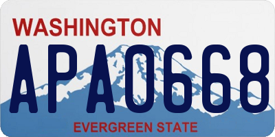 WA license plate APA0668