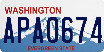 WA license plate APA0674