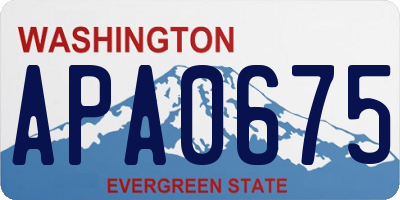 WA license plate APA0675