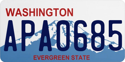 WA license plate APA0685