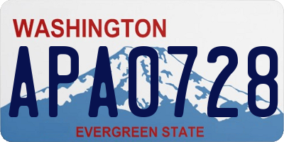 WA license plate APA0728