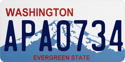 WA license plate APA0734
