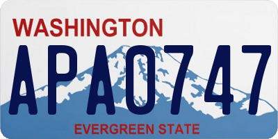 WA license plate APA0747