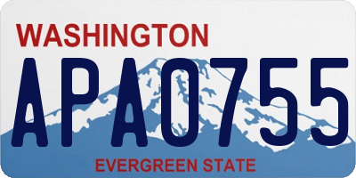 WA license plate APA0755