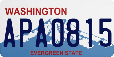 WA license plate APA0815