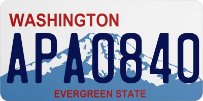 WA license plate APA0840