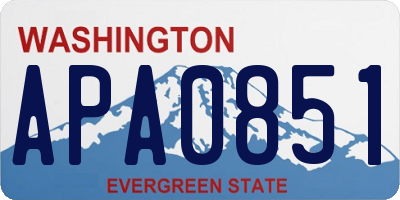 WA license plate APA0851
