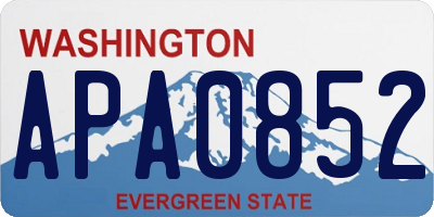 WA license plate APA0852