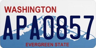 WA license plate APA0857