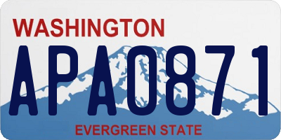 WA license plate APA0871