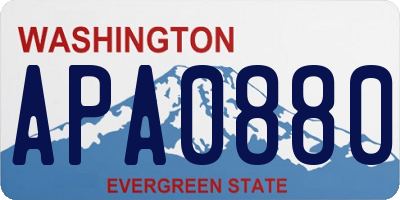 WA license plate APA0880