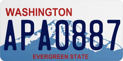 WA license plate APA0887
