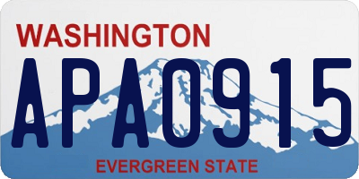 WA license plate APA0915