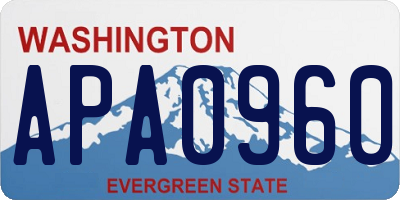 WA license plate APA0960