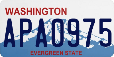 WA license plate APA0975