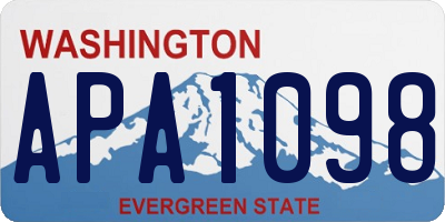 WA license plate APA1098