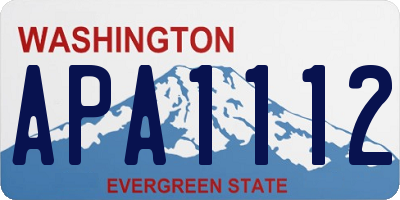 WA license plate APA1112