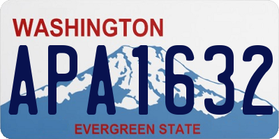 WA license plate APA1632