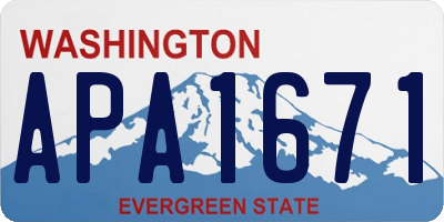 WA license plate APA1671