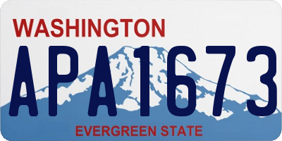 WA license plate APA1673