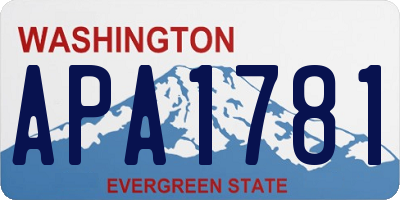WA license plate APA1781