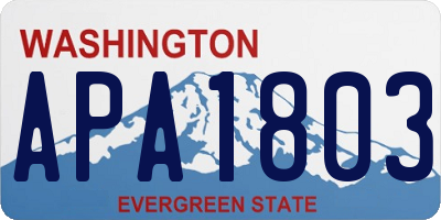 WA license plate APA1803