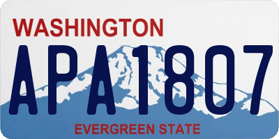 WA license plate APA1807