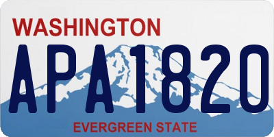 WA license plate APA1820