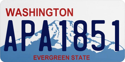 WA license plate APA1851