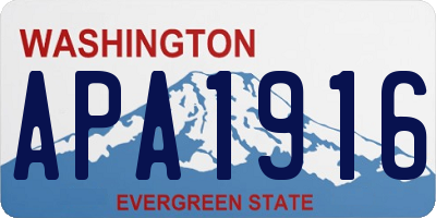 WA license plate APA1916