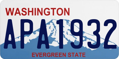 WA license plate APA1932
