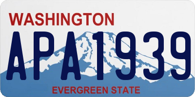 WA license plate APA1939