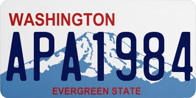 WA license plate APA1984