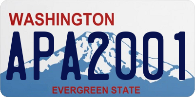 WA license plate APA2001