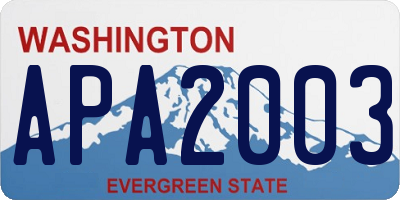 WA license plate APA2003