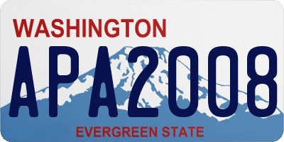 WA license plate APA2008
