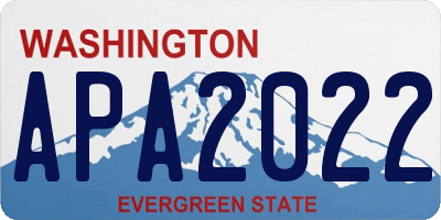 WA license plate APA2022