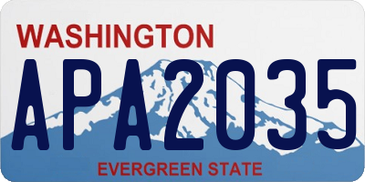 WA license plate APA2035