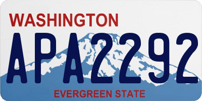 WA license plate APA2292
