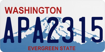 WA license plate APA2315