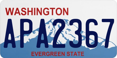 WA license plate APA2367
