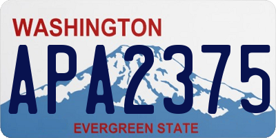 WA license plate APA2375