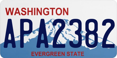 WA license plate APA2382