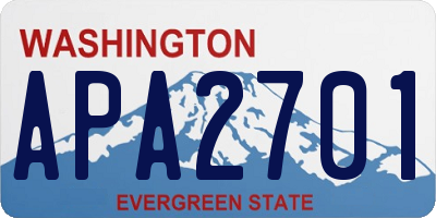 WA license plate APA2701