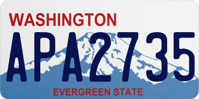 WA license plate APA2735