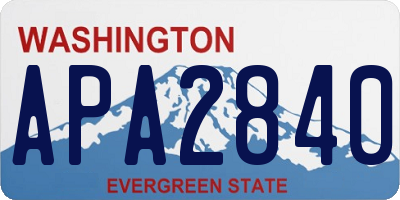 WA license plate APA2840