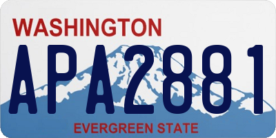 WA license plate APA2881